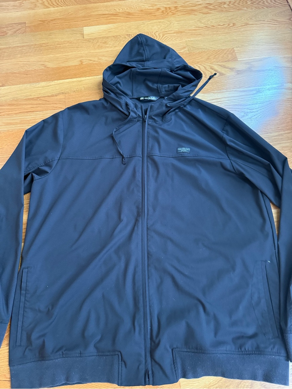 Travis Mathew Navy Hooded Windbreaker Jacket